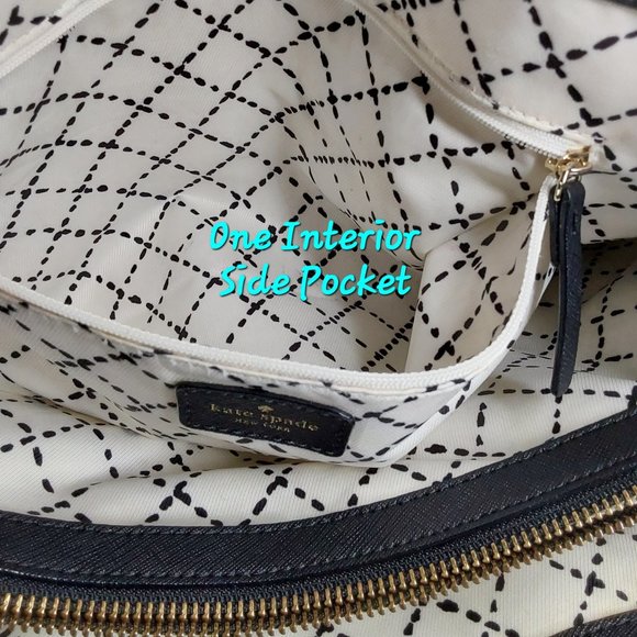 KATE SPADE SAFFIANO LEATHER ADJUSTABLE BUCKLE STRAP LARGE SHOULDER  BAG ONYX - Picture 10 of 16